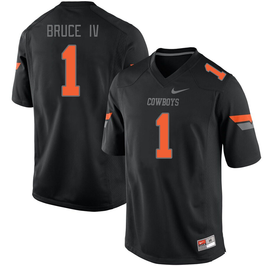 Men #1 Arland Bruce IV Oklahoma State Cowboys College Football Jerseys Stitched-Black - Click Image to Close